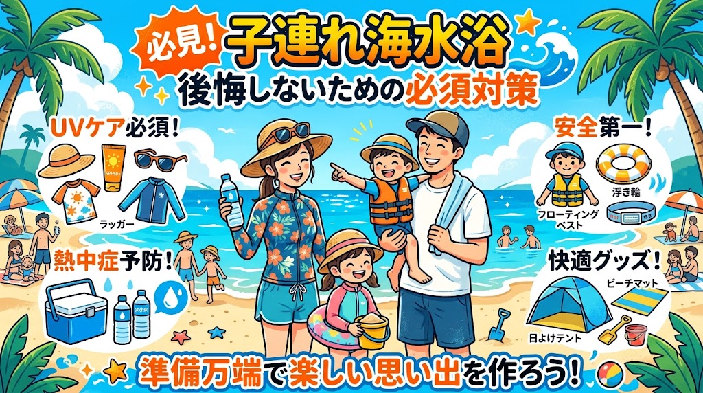 子連れ海水浴の持ち物対策