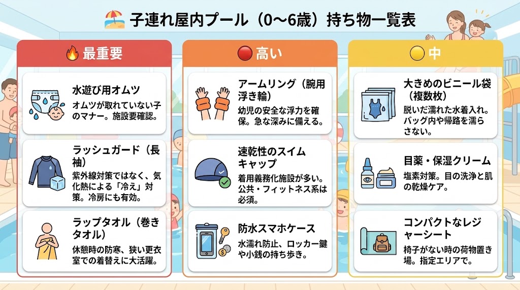 子連れ室内プールレジャー持ち物一覧表