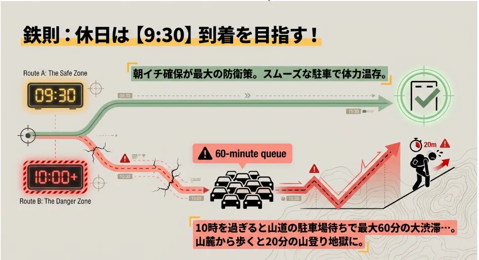 足羽山の駐車場の様子